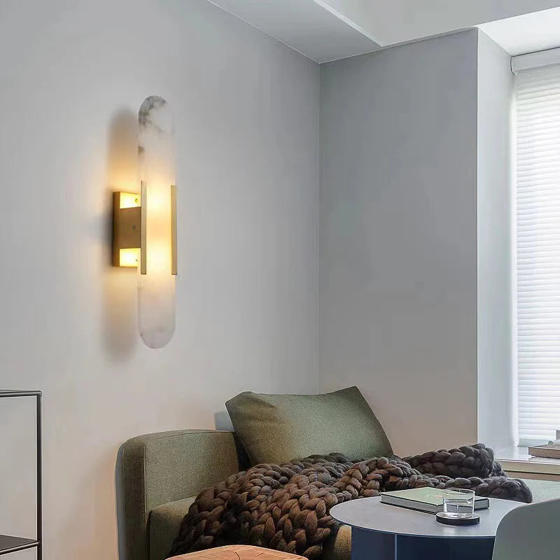 Melange Elongated Alabaster Wall Lamp