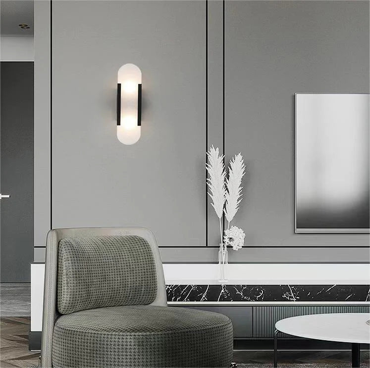 Melange Elongated Alabaster Wall Lamp