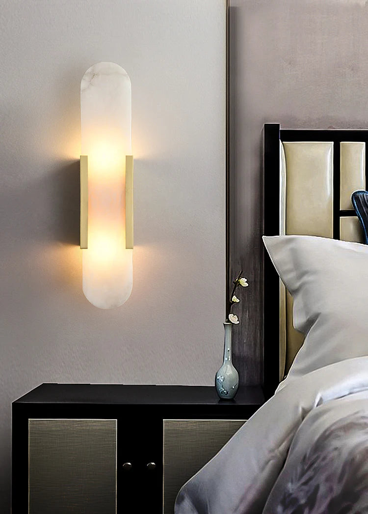Melange Elongated Alabaster Wall Lamp