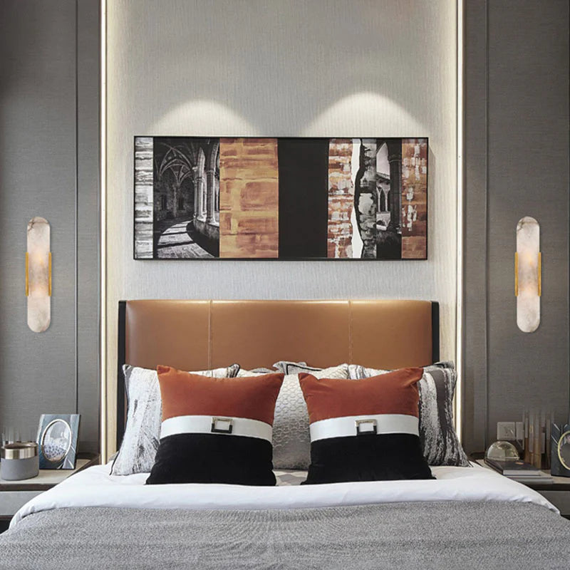 Melange Elongated Alabaster Wall Lamp