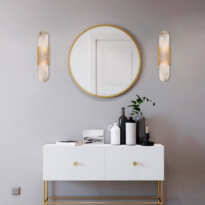 Melange Elongated Alabaster Wall Lamp