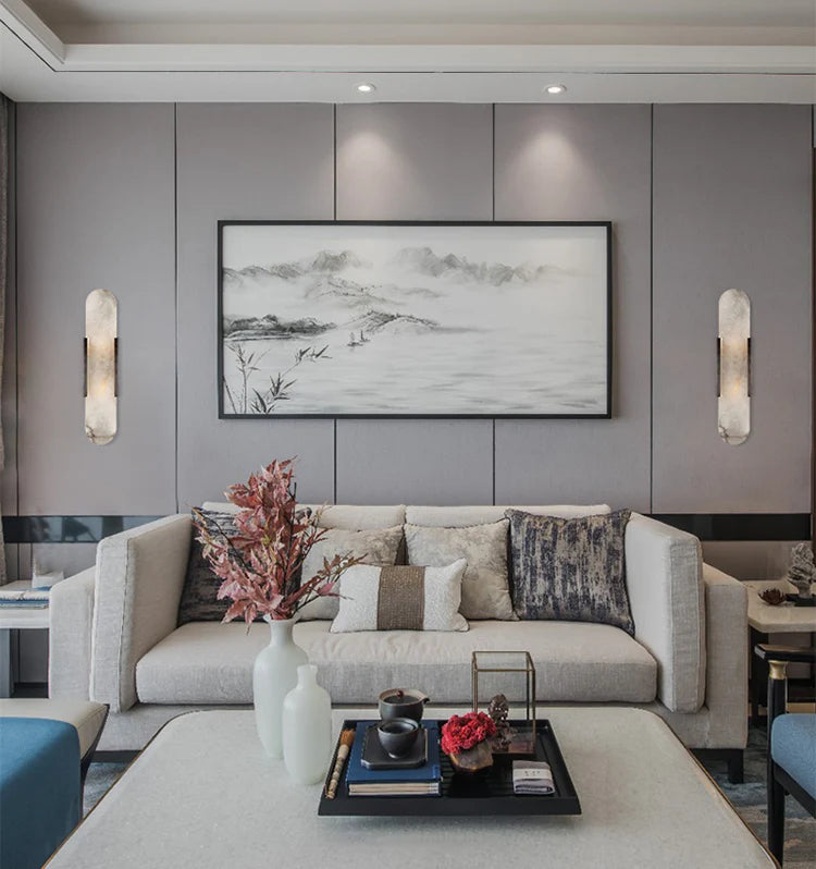 Melange Elongated Alabaster Wall Lamp