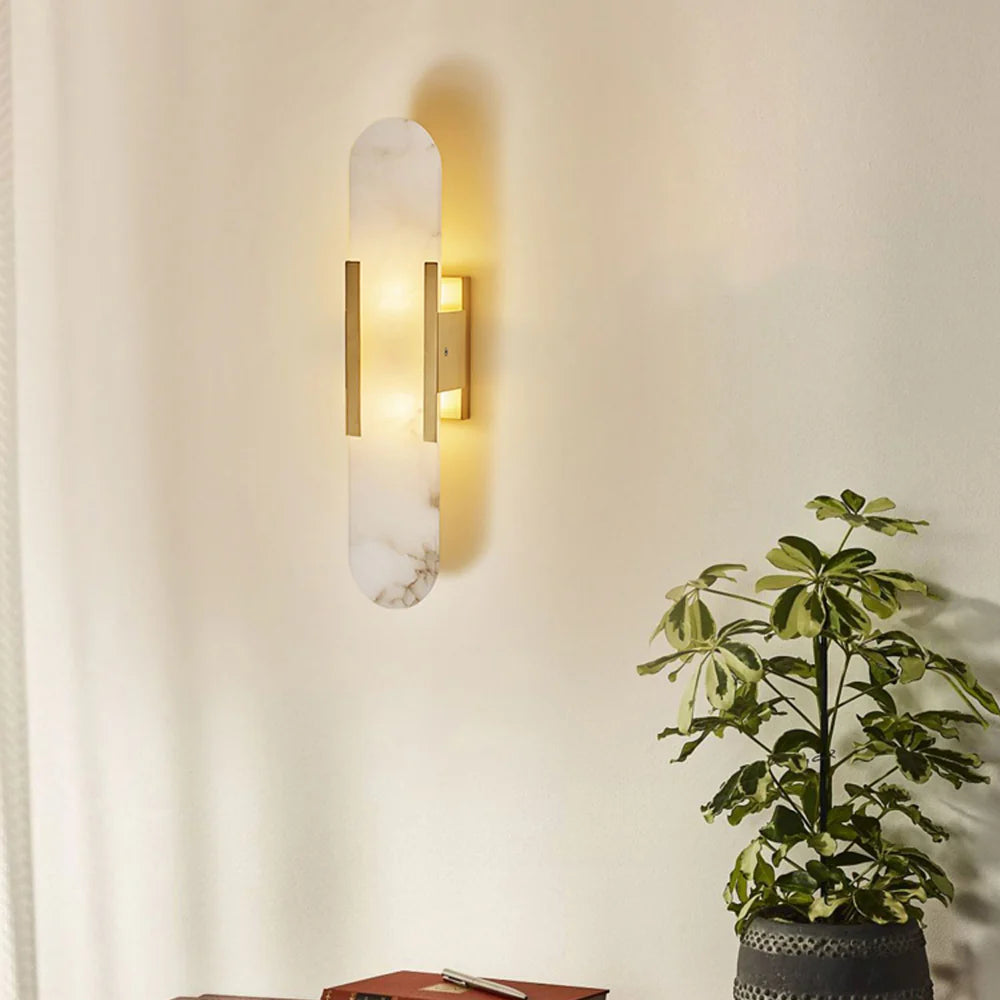 Melange Elongated Alabaster Wall Lamp