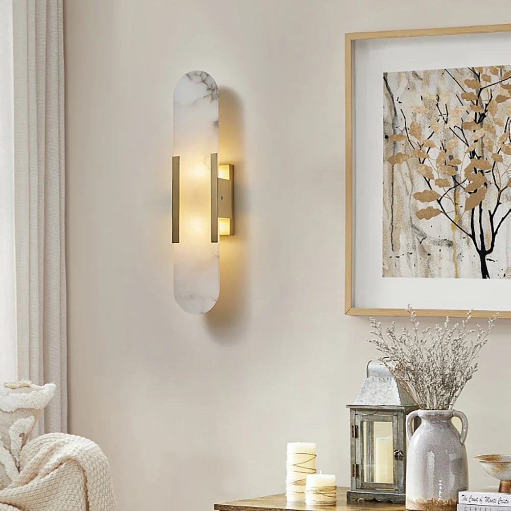 Melange Elongated Alabaster Wall Lamp