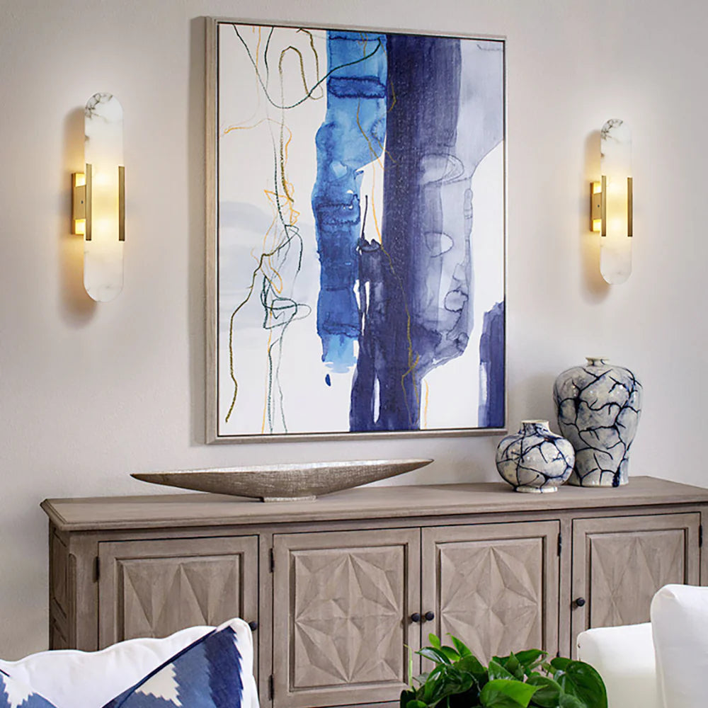 Melange Elongated Alabaster Wall Lamp