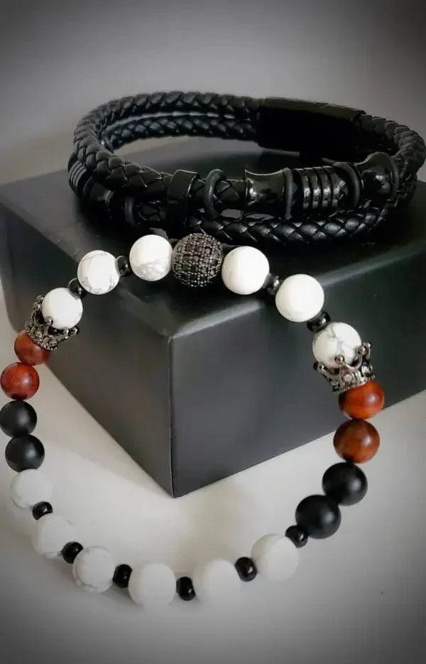 Men's Howlite Bracelet Set - Gifts for You 'n Me