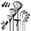Mens LeftHanded Complete Golf Clubs and Bag Set Portable Lightweight Golf Stand Bag-Blue