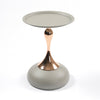 Mermaid Tail End Coffee Table Round Side Table, Modern Metal Pedestal