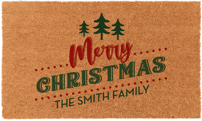 Personalized Merry Christmas Doormat