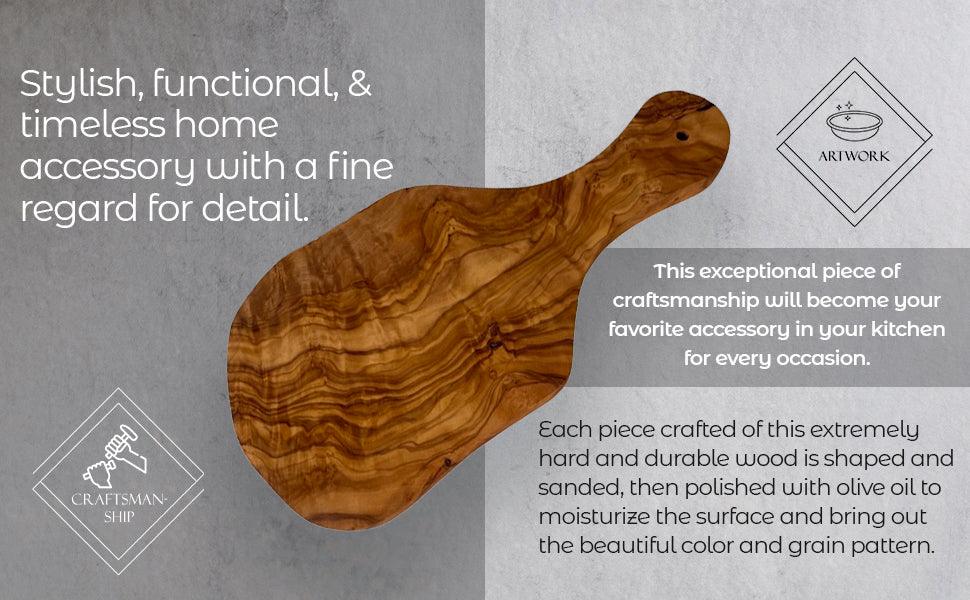 Mediterranean Olive Wood Bread & Butter Set. 2-Pcs