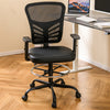 Mesh Drafting Chair Office Chair with Adjustable Armrests and Foot-Ring-Black