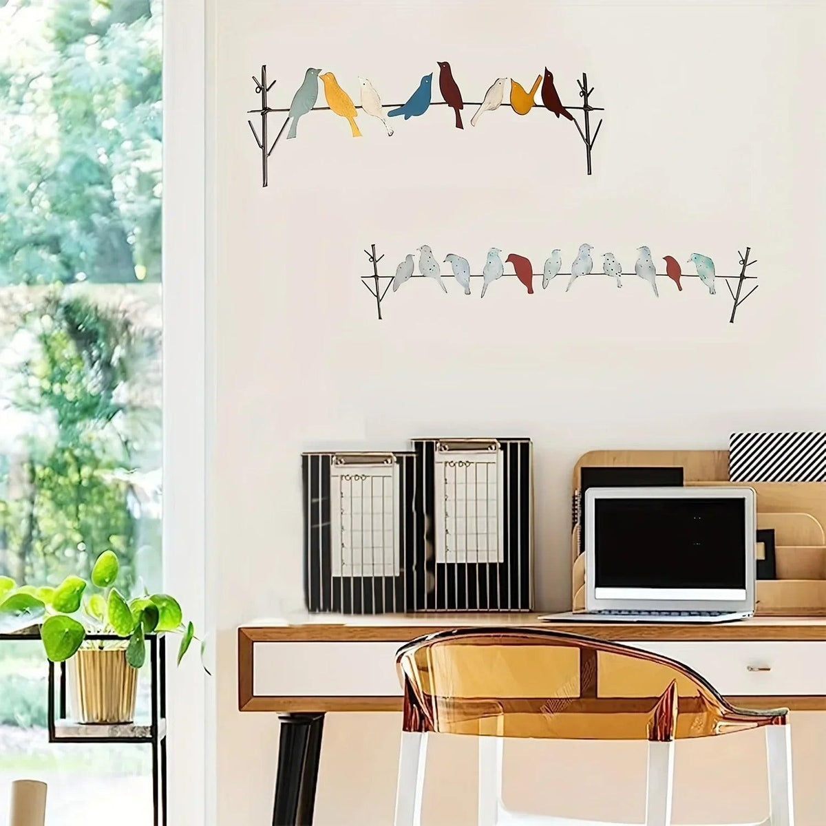 Metal Bird Wall Decoration with Layered Design