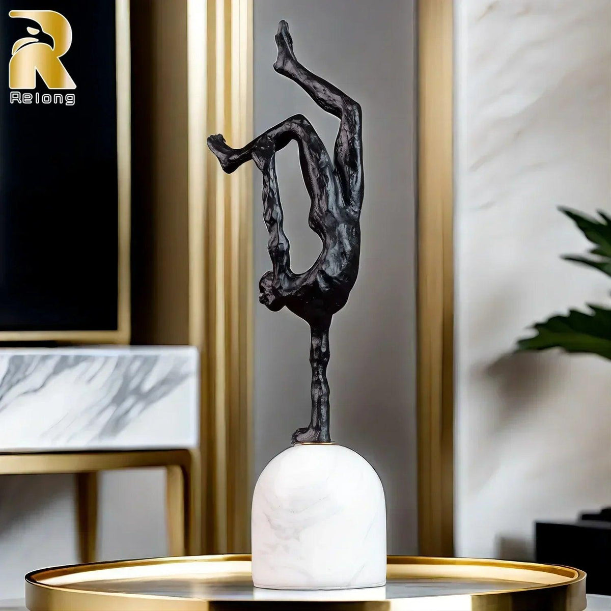 Metal Figurine - Modern Metal Marble Base