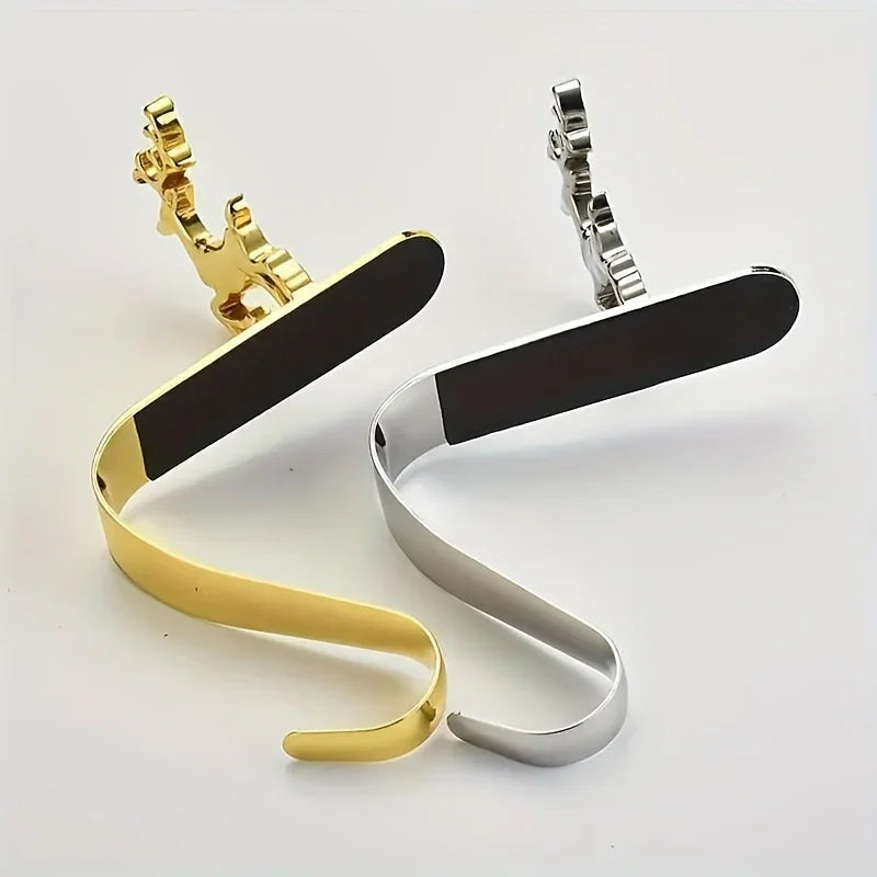 Metal Stocking Holder Set, 4pcs Golden & Silvery Hooks with Anti-Slip Pads