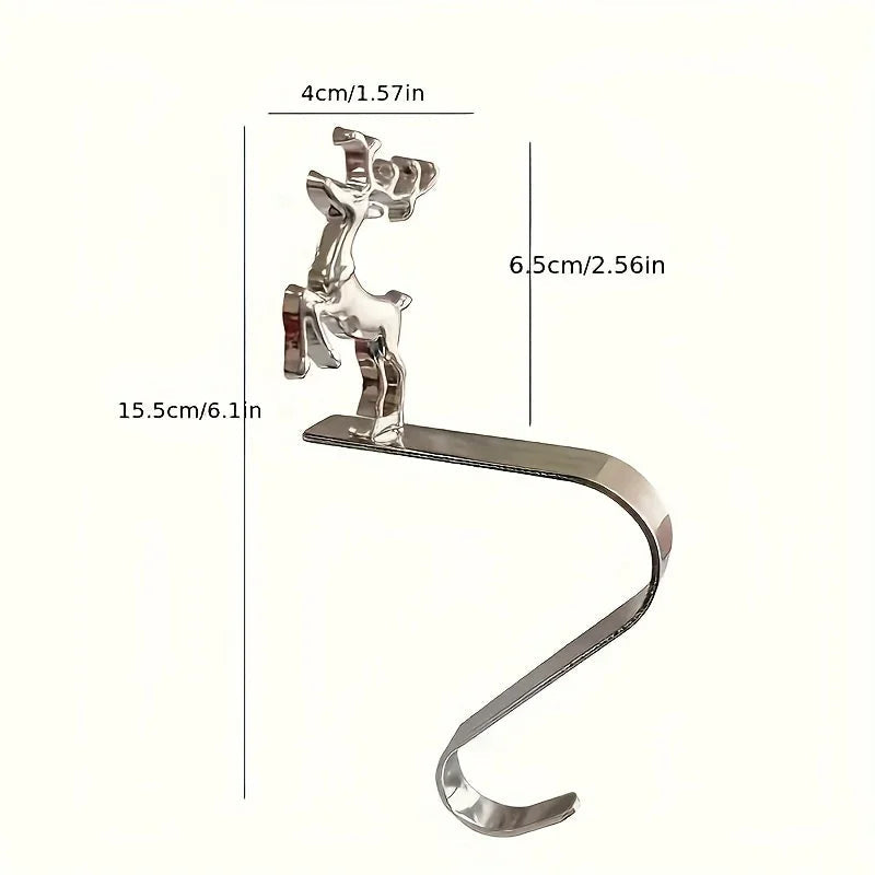 Metal Stocking Holder Set, 4pcs Golden & Silvery Hooks with Anti-Slip Pads