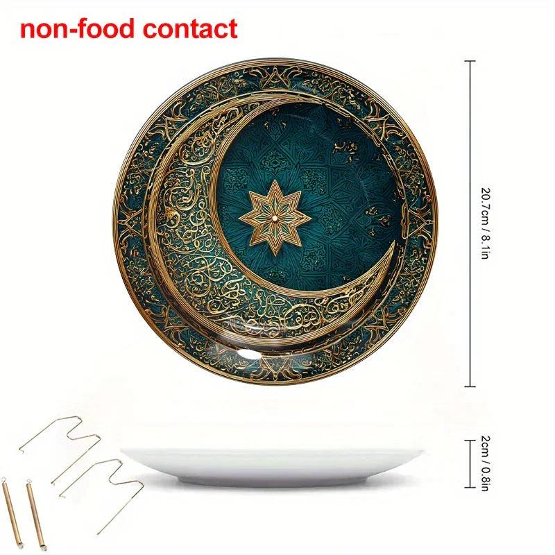 Metal Wall Art - Teal Gold Crescent Design