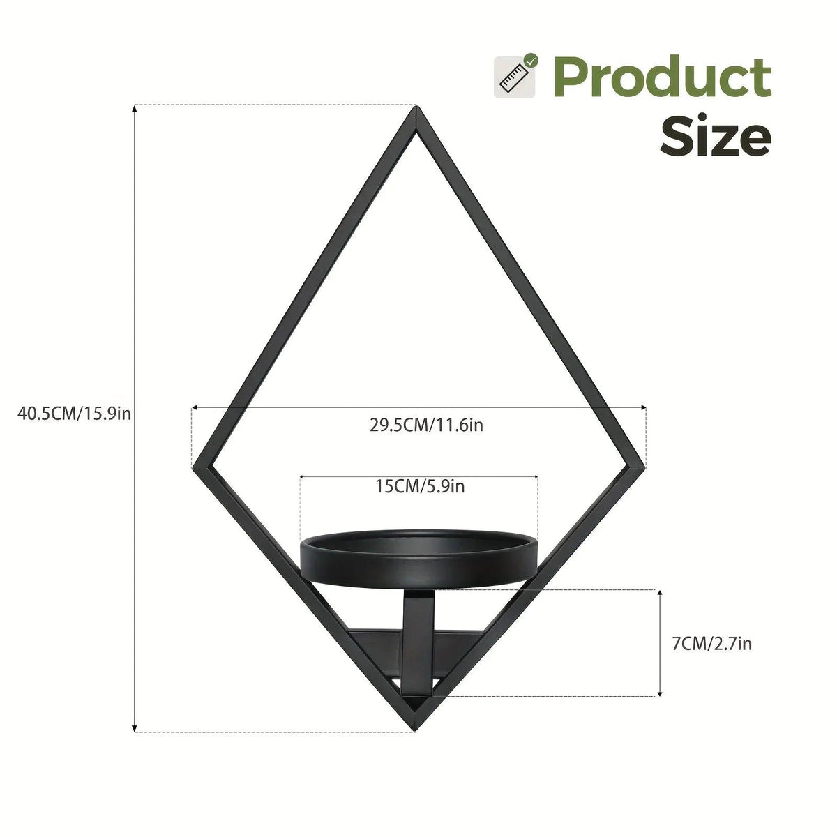 Metal Wall Planters with Geometric Frame - 3-Pack Hanging Shelves