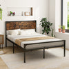 Platform Full/Queen Bed with Rustic Headboard and Footboard-Full Size