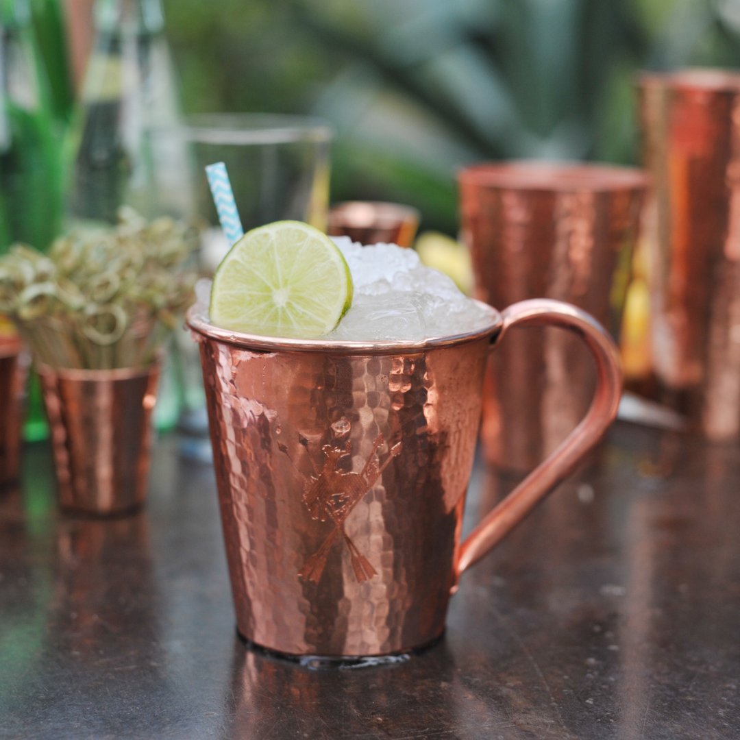 Solid Copper Mule Mug, Copper Handle, 18 oz