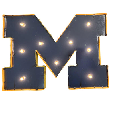 University of Michigan Wolverines Illuminated Recycled Metal Wall Decor