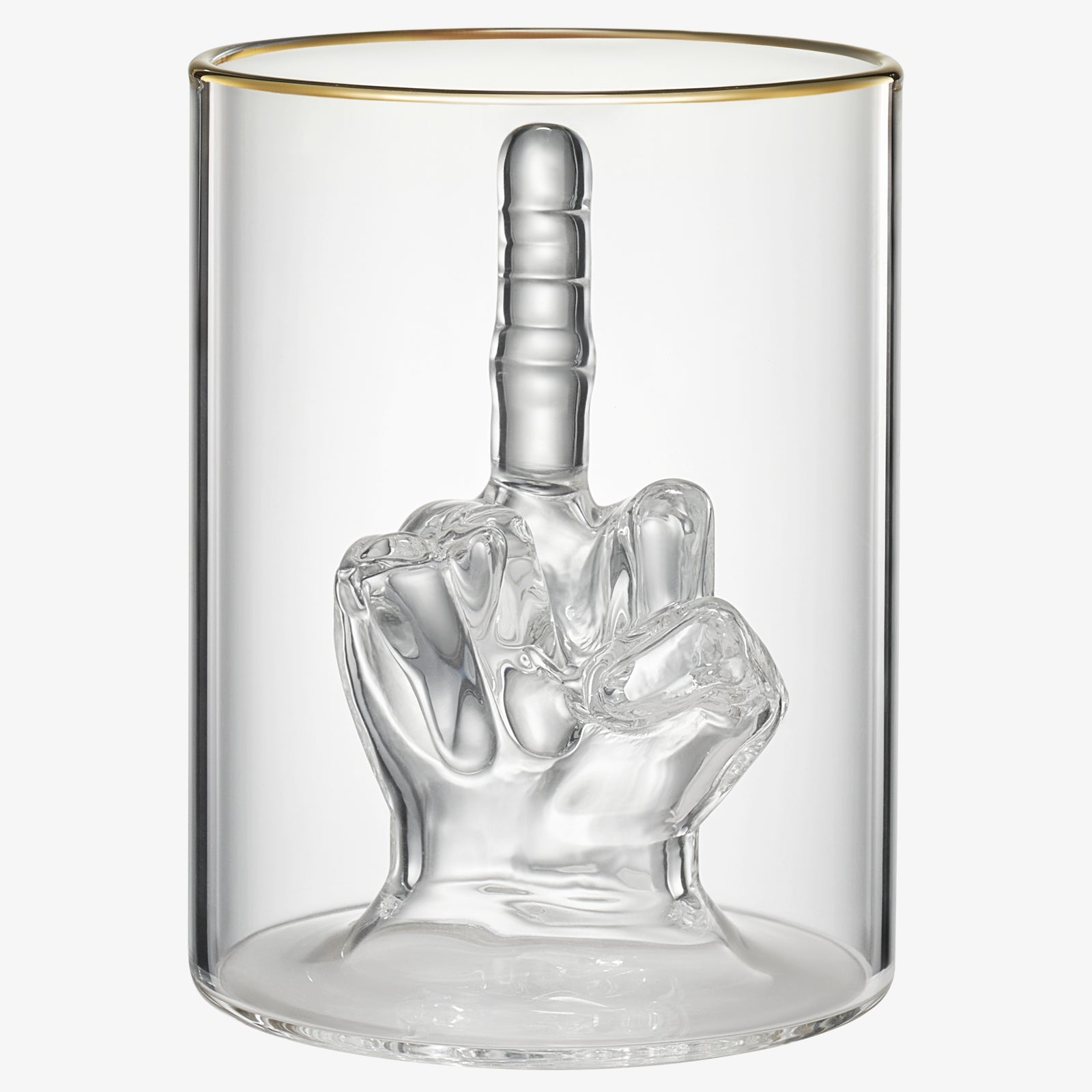 Middle Finger Gifts Whiskey Glass | SINGLE | Novelty Whiskey & Wine, Funny Gift for that Someone You Love! Middle Finger Gift For Adults, Flip Off, Funny Gag Gifts (12.5 OZ)