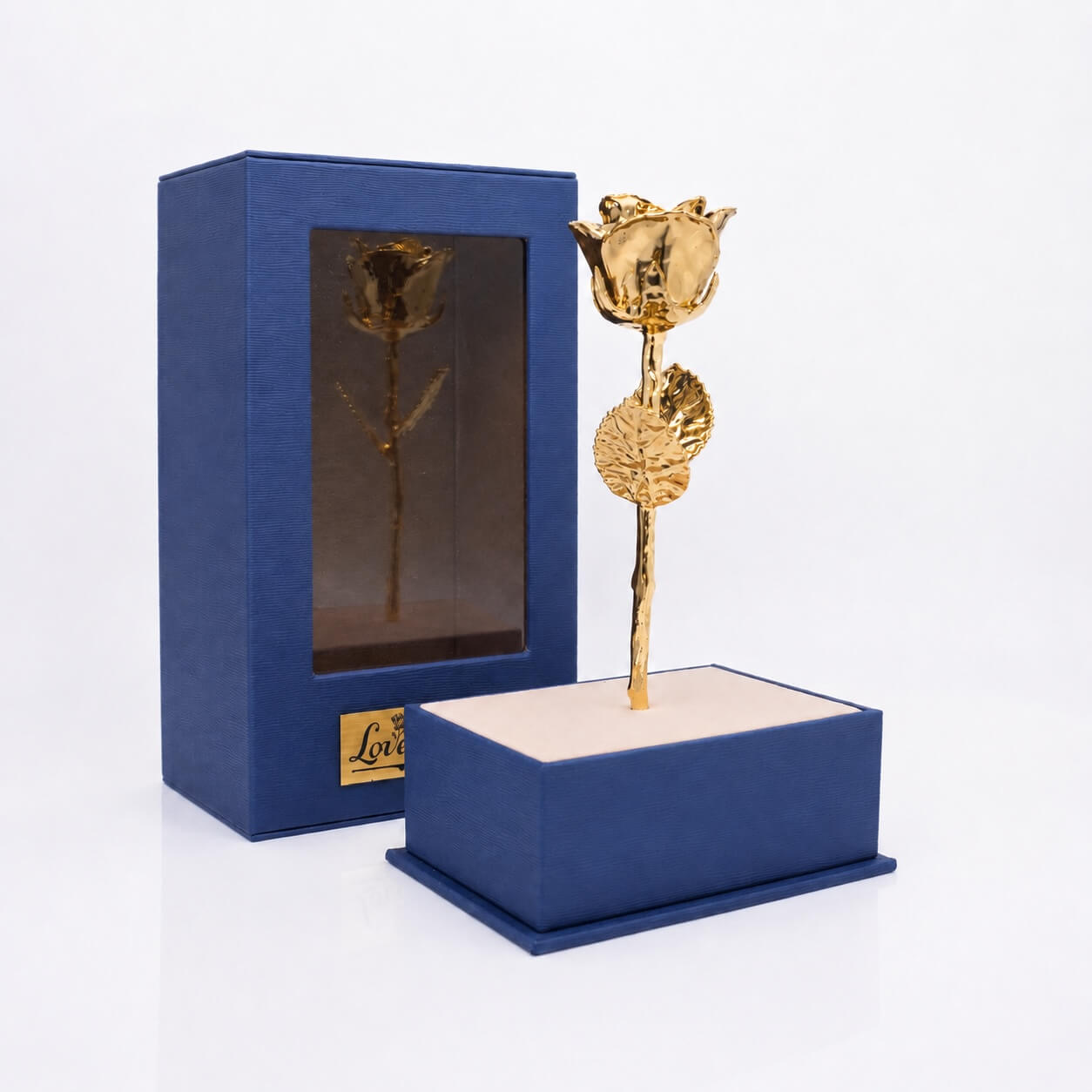 24K Gold Rose in Standing Clear Window Display Box | LovePicker