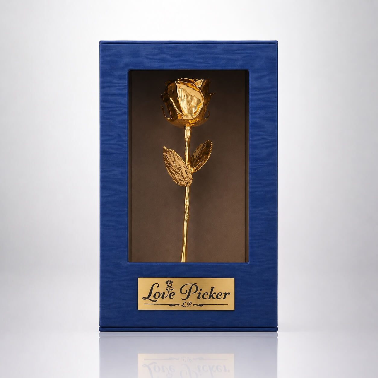 24K Gold Rose in Standing Clear Window Display Box | LovePicker
