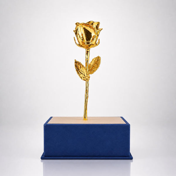 24K Gold Rose in Standing Clear Window Display Box | LovePicker