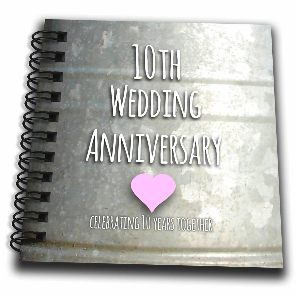 3dRose Drawing Book - InspirationzStore Occasions - Celebrating 10 Years Together - 10th Wedding Tin Celebration