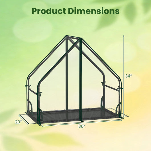 Mini Green House Metal Frame with Waterproof Bottom Mat and Wind Ropes-S