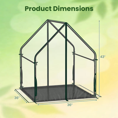 Mini Green House Metal Frame with Waterproof Bottom Mat and Wind Ropes-M