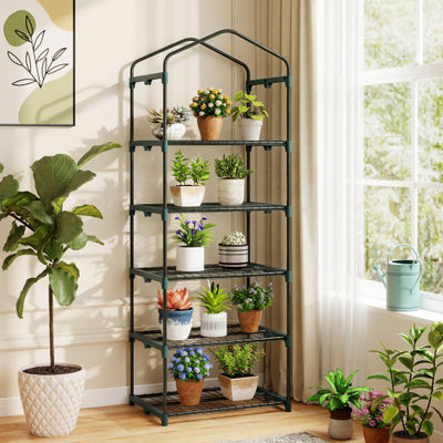 Mini Greenhouse Portable Plant Grow House with 5 Tier Shelves-Green