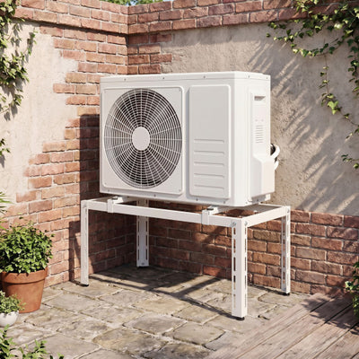 Mini Split Ground Stand Adjustable for 9000-36000 BTU Ductless Air Conditioners Heat Pump-White