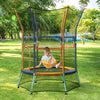 Mini Trampoline for Kids with Safety Enclosure Net and Foam Handles-Orange