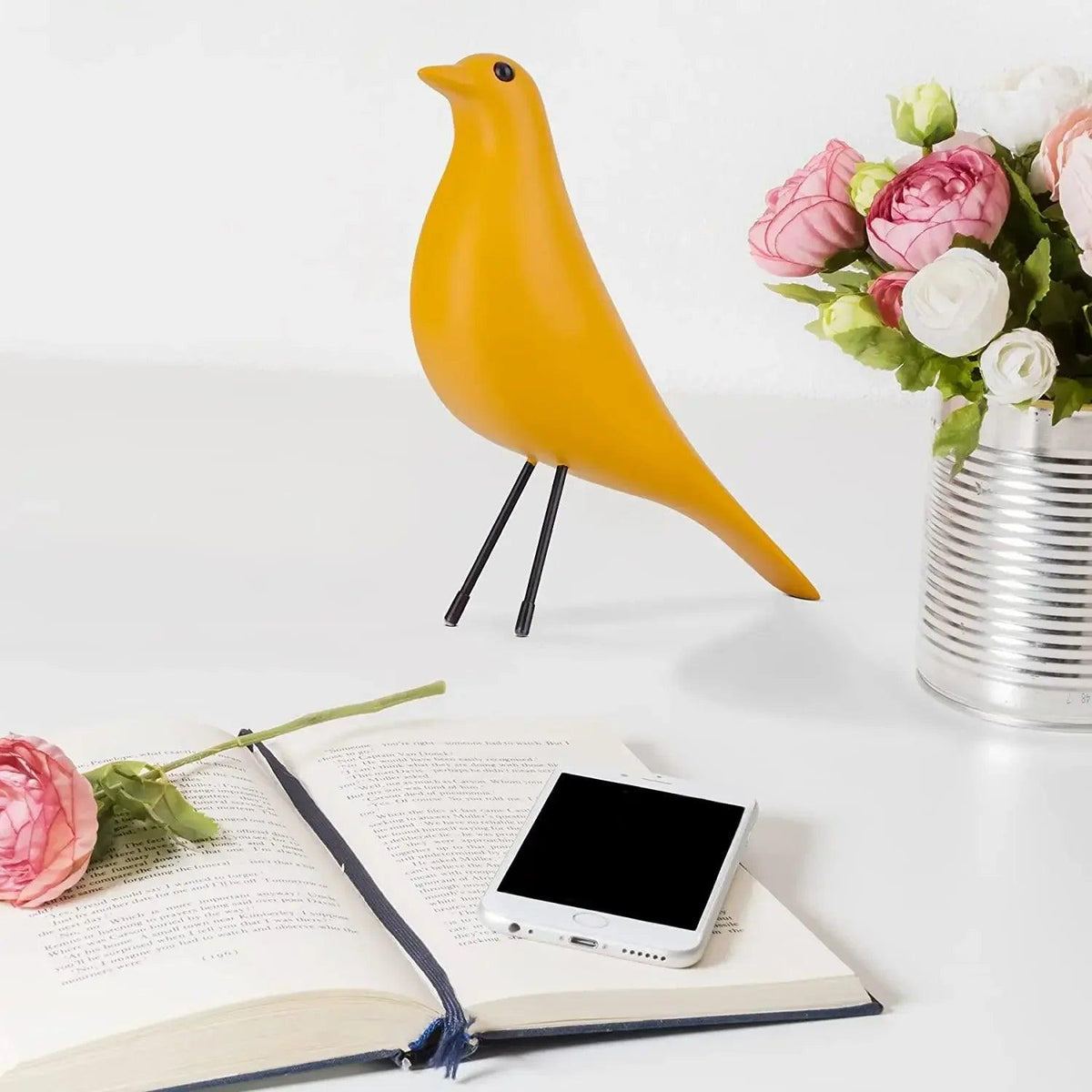Minimalist Black Bird Figurine Decorative Tabletop Accent