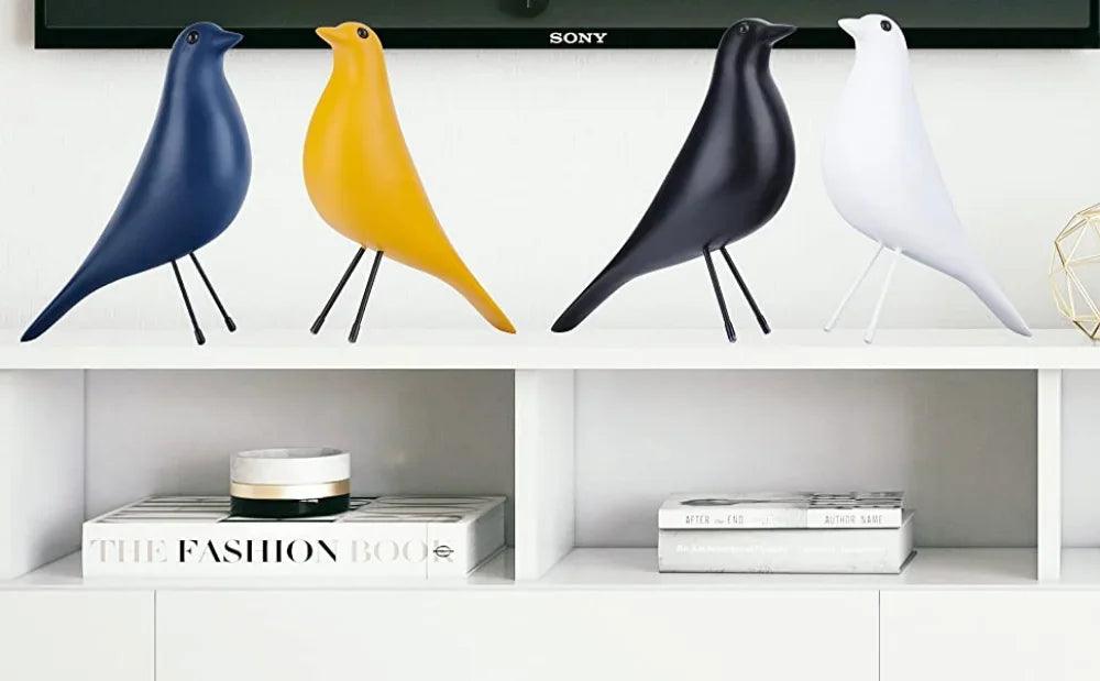 Minimalist Black Bird Figurine Decorative Tabletop Accent
