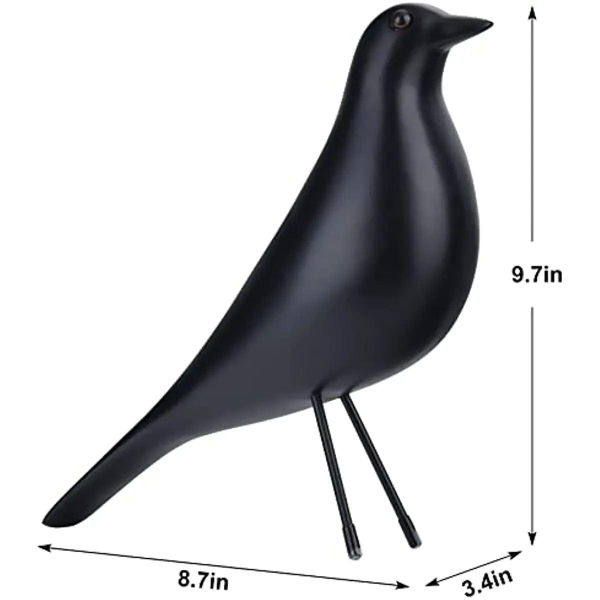 Minimalist Black Bird Figurine Decorative Tabletop Accent
