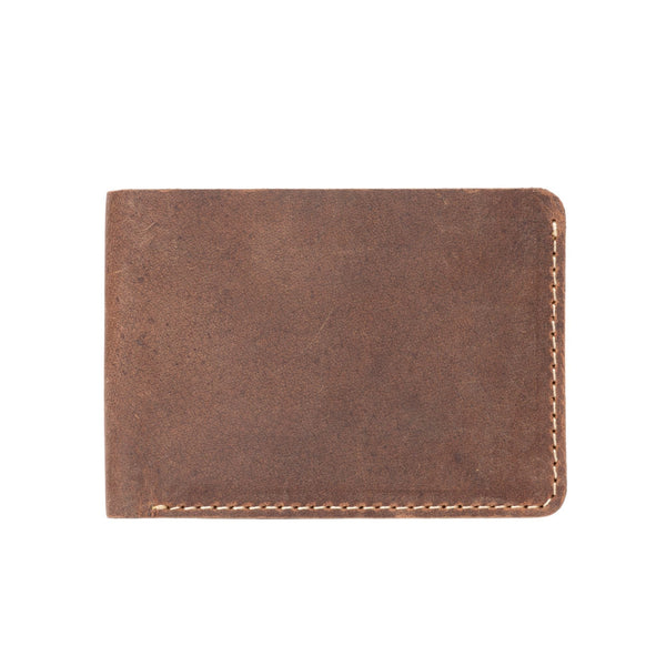 Black Dollar Size Full-Grain Leather Wallet