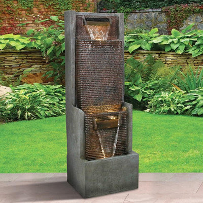 Resin Slim Outdoor Wall Fountain 39 Inch 11 Inch Deep