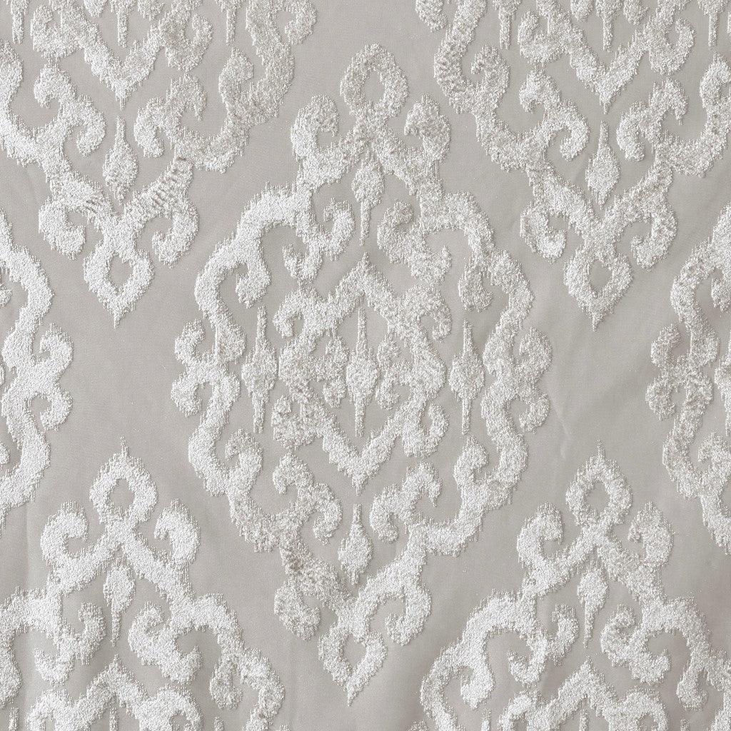 Mirage Knitted Jacquard Damask Total Blackout Grommet Top Curtain Panel by SunSmart - Gifts for You 'n Me