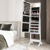 Mirror Jewelry Cabinet with 20 Warm Lights and 4 Tilt Angles-White