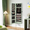 Wall and Door Mounted Mirrored Jewelry Cabinet with Lights-Green