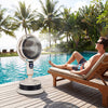 Misting Pedestal Fan Air Circulator with 90° Auto Oscillation Floor Standing Fan with 8 Speeds-White