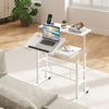 Mobile Stand-up Computer Desk Adjustable with 2 Tilting Desktops-White