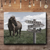Classic Horse Family Name Sign - 24x18 inch Medium Premium Gallery Wrapped / Style 1