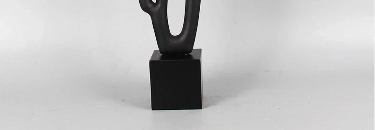Modern Abstract Black Sculpture Statue for Contemporary Home Decor