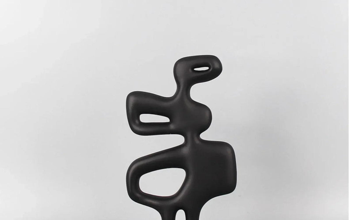 Modern Abstract Black Sculpture Statue for Contemporary Home Decor