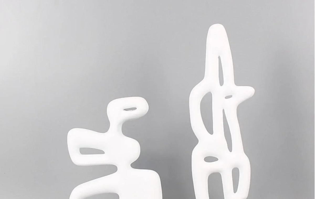 Modern Abstract Black Sculpture Statue for Contemporary Home Decor