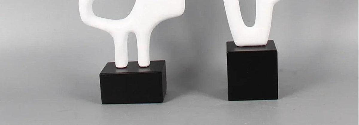 Modern Abstract Black Sculpture Statue for Contemporary Home Decor