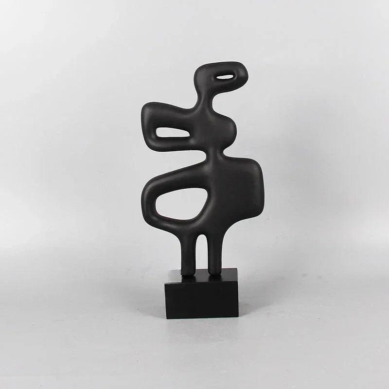 Modern Abstract Black Sculpture Statue for Contemporary Home Decor